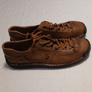 5 Store City Men's Brown 100%CAOUTCHOUC LEATHER Casual Shoes SZ 10.5